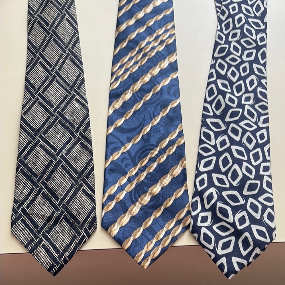 Silk Ties with Geometric Patterns
